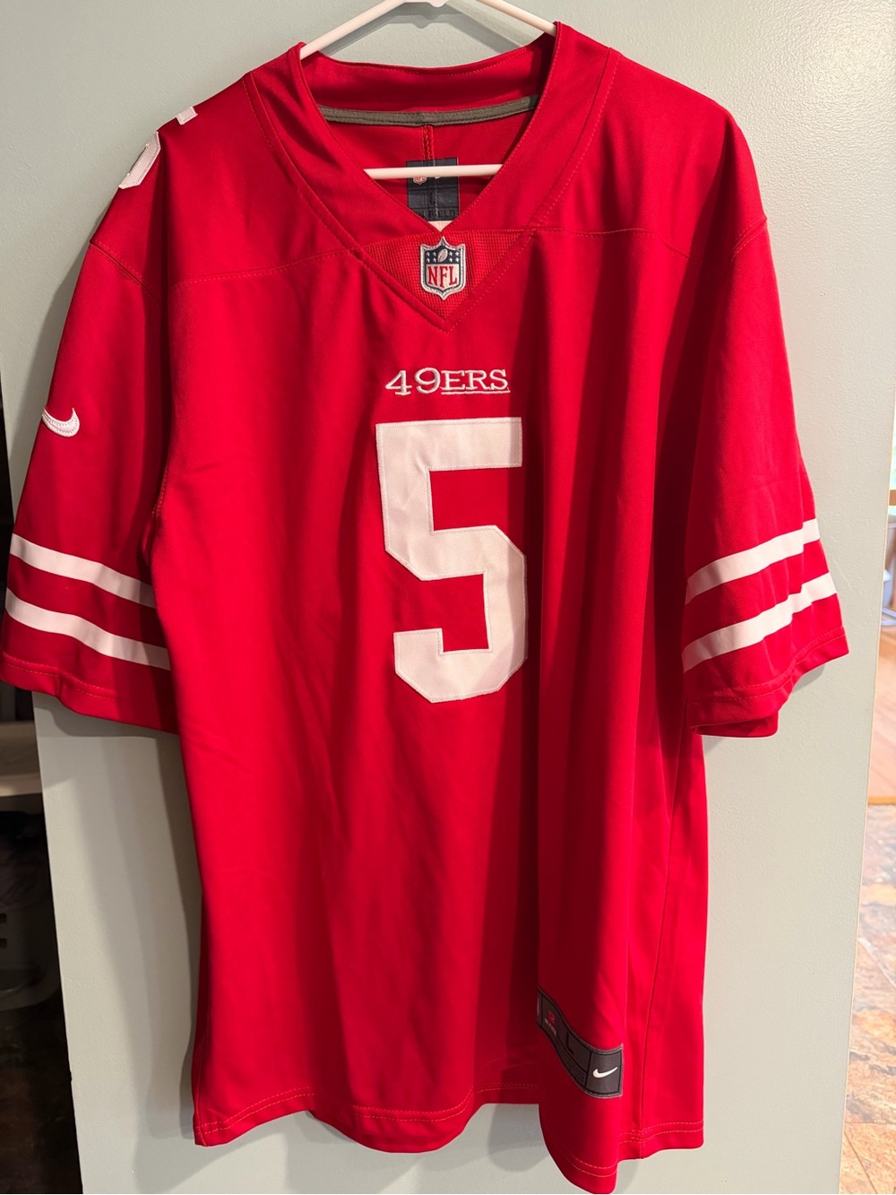 NFL San Francisco 49ers Red and White #5 Football Jersey